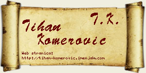 Tihan Komerović vizit kartica